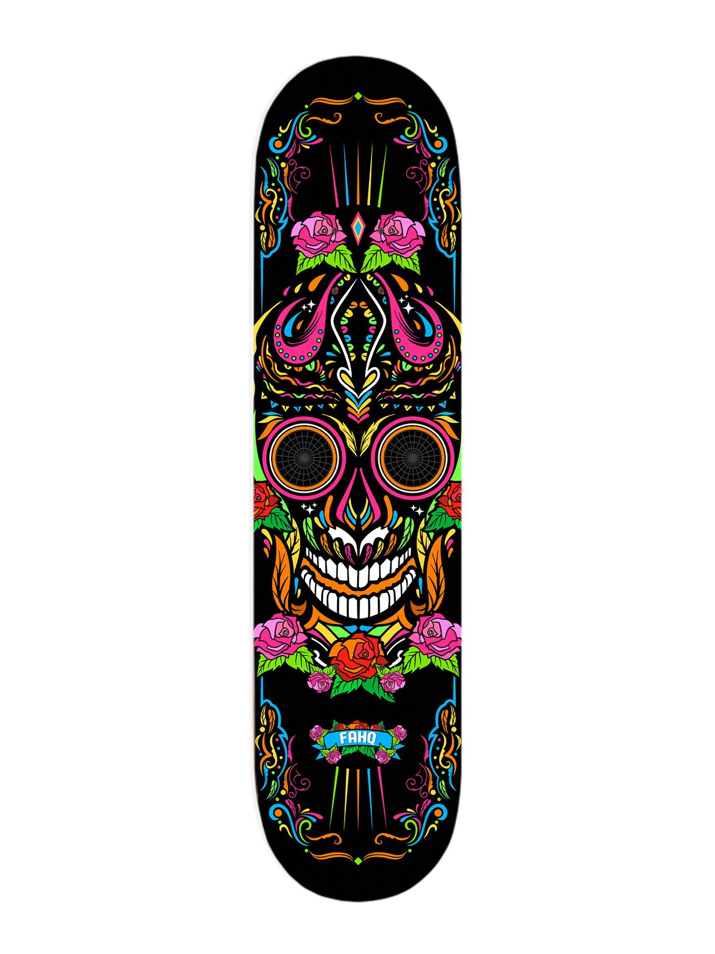 FAHQ Sugar Skull Skateboard Deck