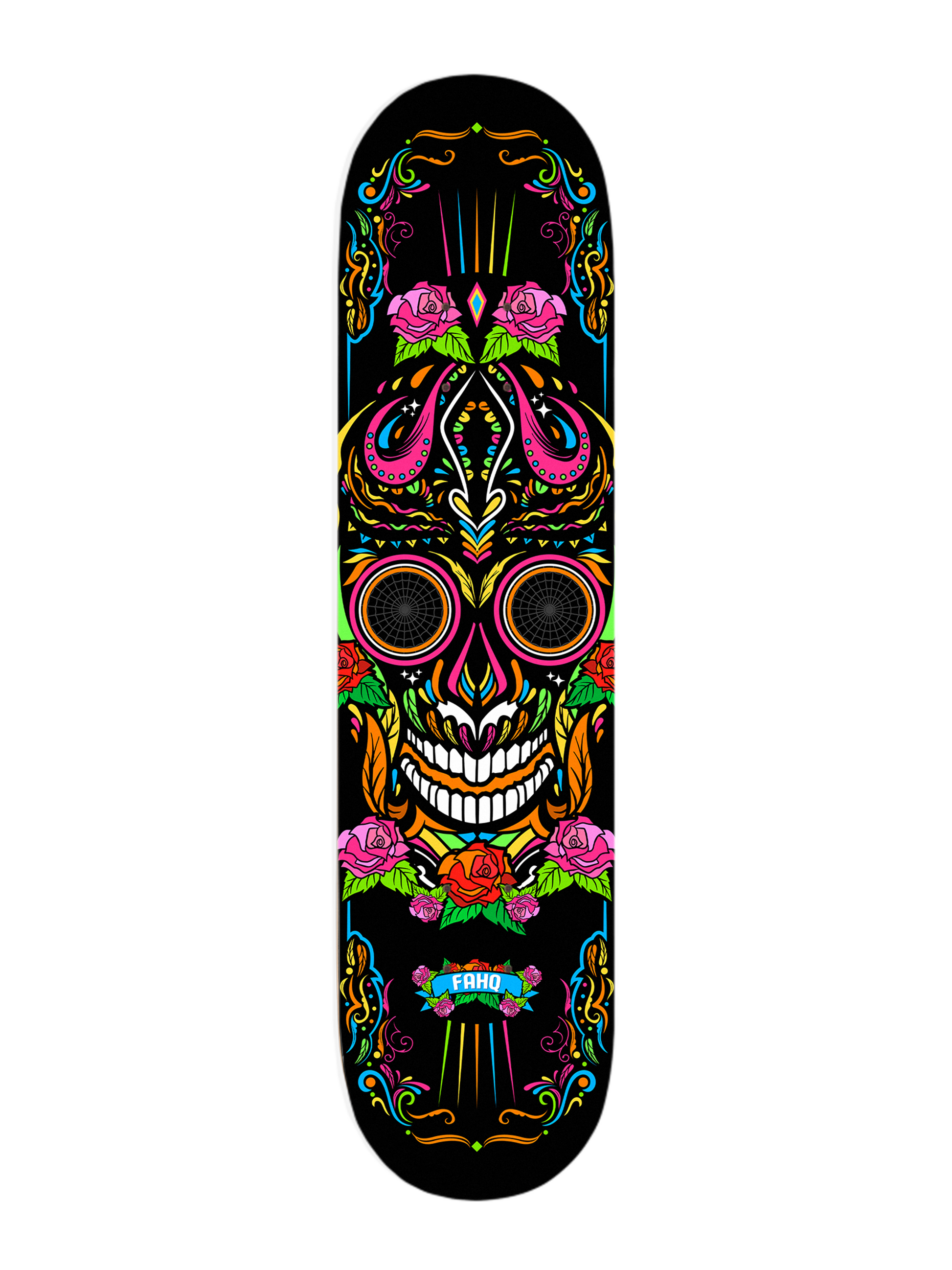 FAHQ Sugar Skull Skateboard Deck