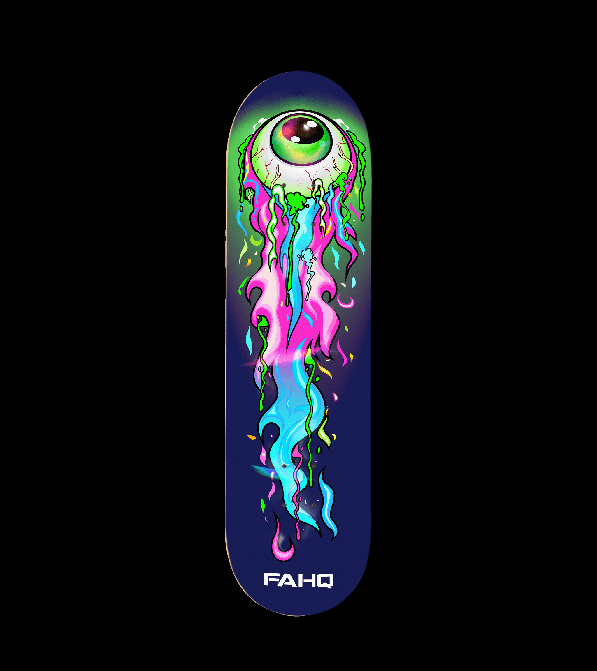 FAHQ Flaming Eyeball Skateboard Deck